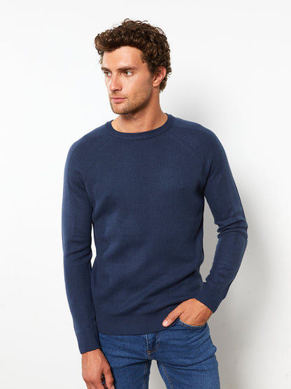 Crew Neck Long Sleeve Men's Knitwear Sweater