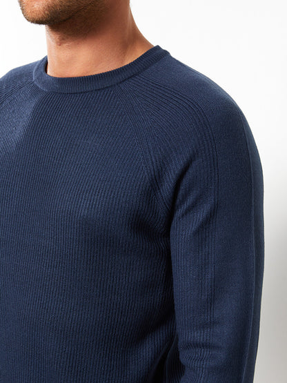 Crew Neck Long Sleeve Men's Knitwear Sweater