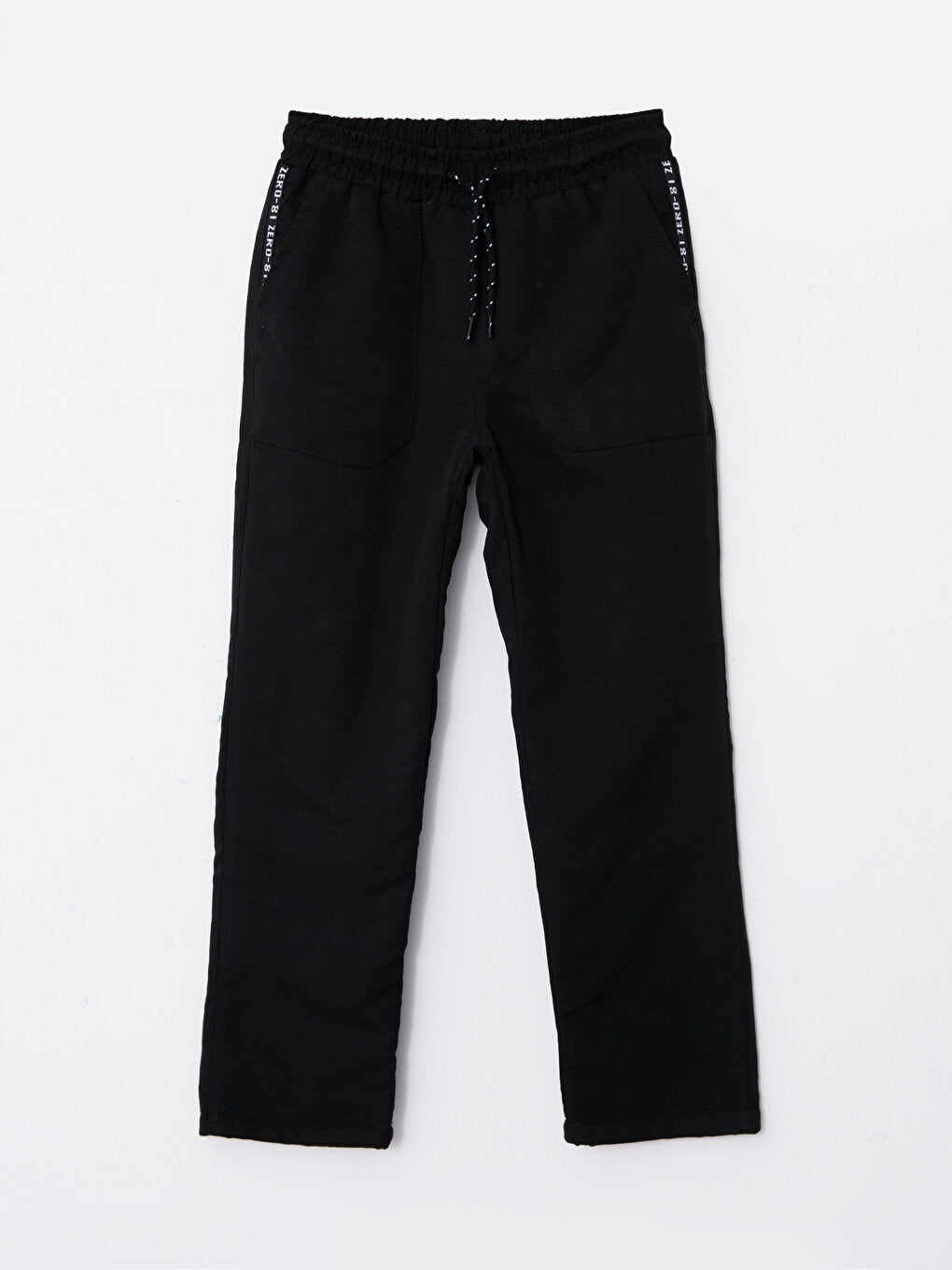 Basic Fleece Lined Boy's Trousers with Elastic Waist