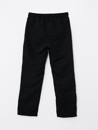 Basic Fleece Lined Boy's Trousers with Elastic Waist