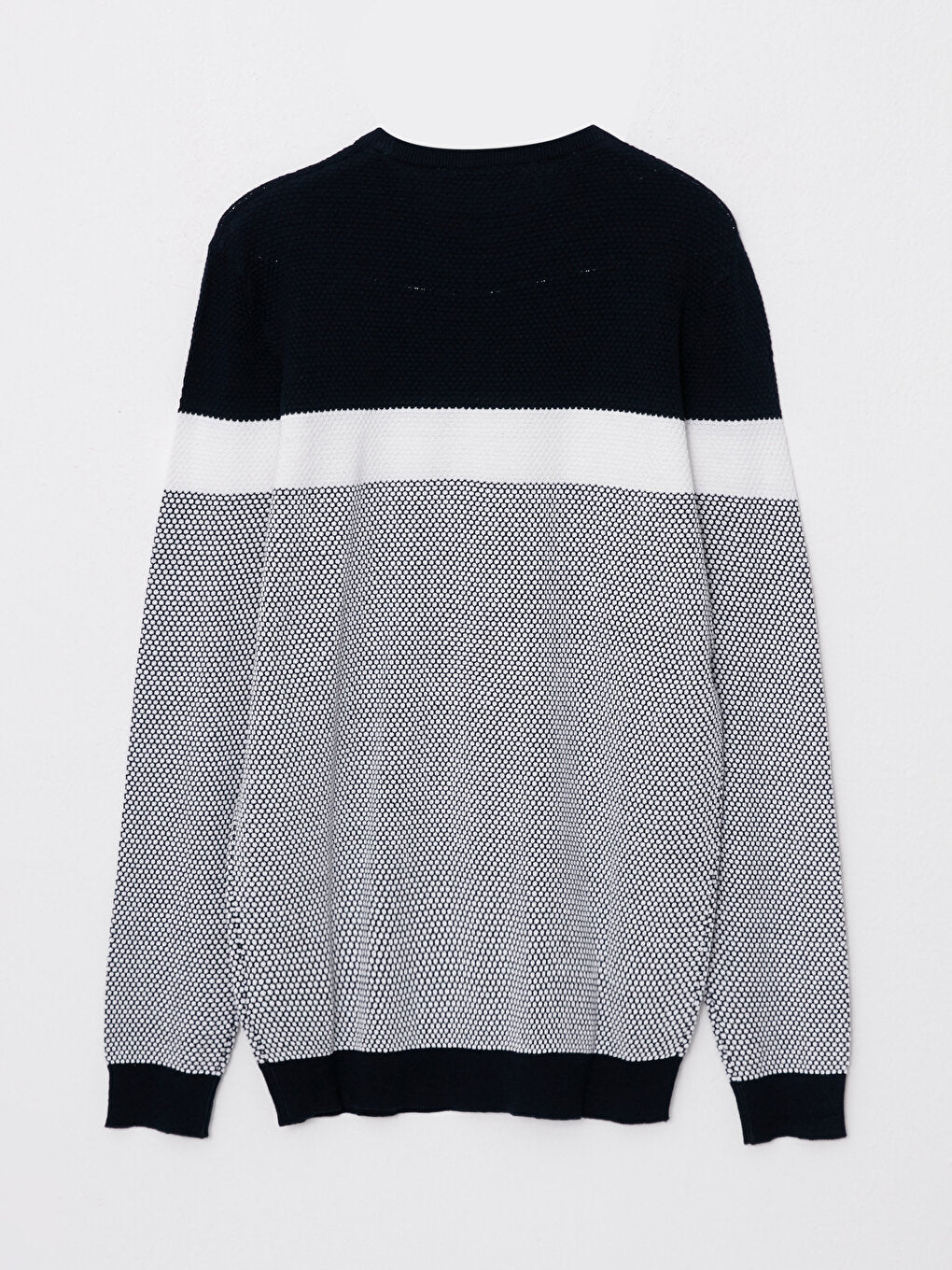 Crew Neck Long Sleeve Color Block Men's Knitwear Sweater