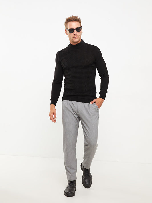 Half Turtleneck Long Sleeve Men's Knitwear Sweater