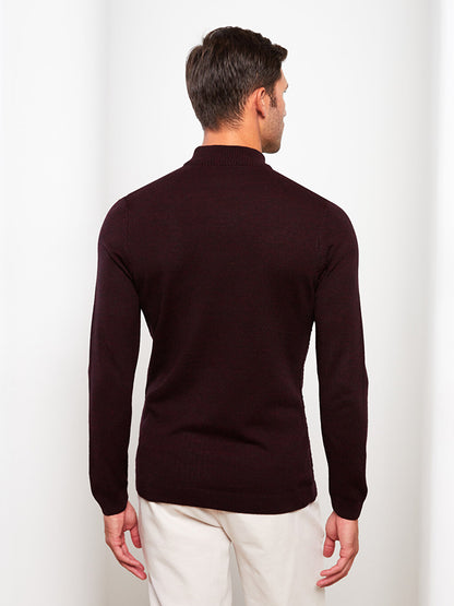 Half Turtleneck Long Sleeve Men's Knitwear Sweater