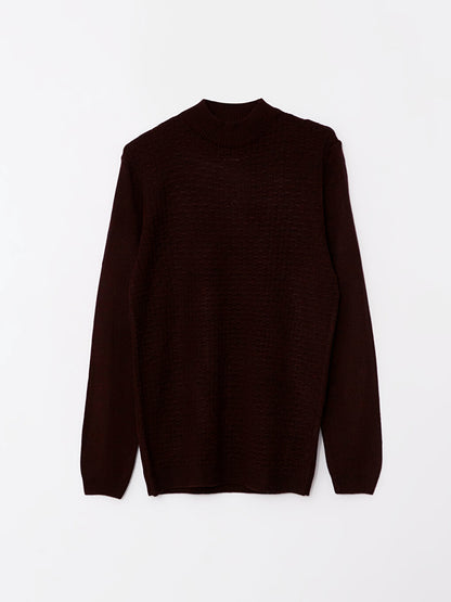 Half Turtleneck Long Sleeve Men's Knitwear Sweater