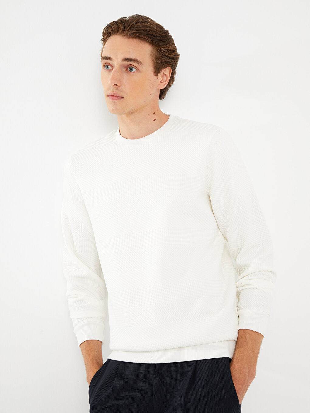 Crew Neck Long Sleeve Men's Sweatshirt