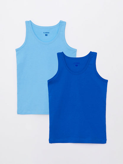 Crew Neck Basic Cotton Boys Undershirt 2-pack