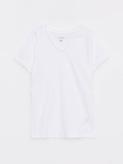 V-Neck Basic Short Sleeve Boy's Undershirt