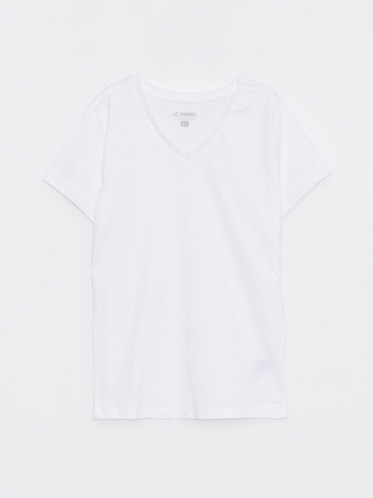 V-Neck Basic Short Sleeve Boy's Undershirt