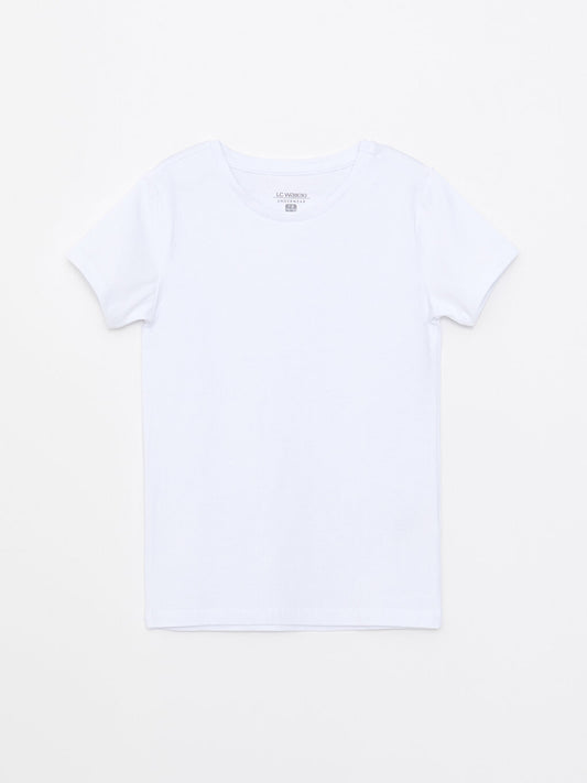 Crew Neck Basic Short Sleeve Boys Undershirt