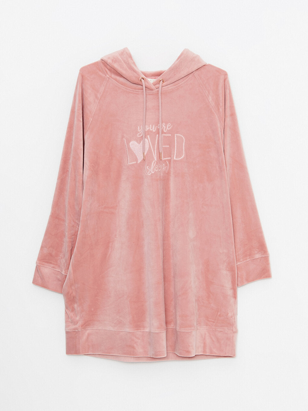 Hooded Embroidered Long Sleeve Women's Pajama Top