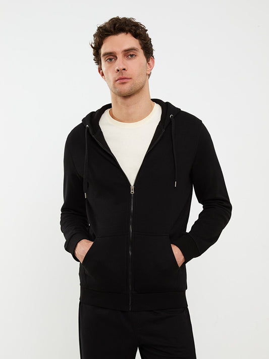 Comfortable Fit Hooded Men's Sports Cardigan