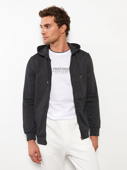 Comfortable Fit Hooded Men's Sports Cardigan