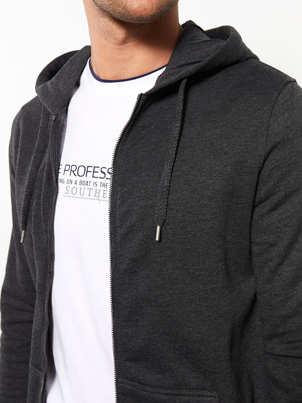 Comfortable Fit Hooded Men's Sports Cardigan