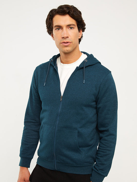 Comfortable Fit Hooded Men's Sports Cardigan