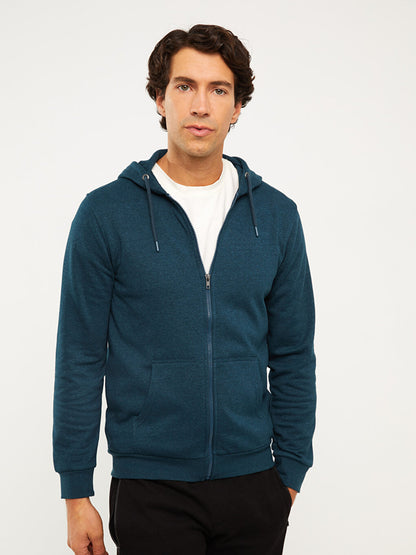 Comfortable Fit Hooded Men's Sports Cardigan