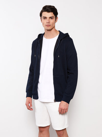 Comfortable Fit Hooded Men's Sports Cardigan