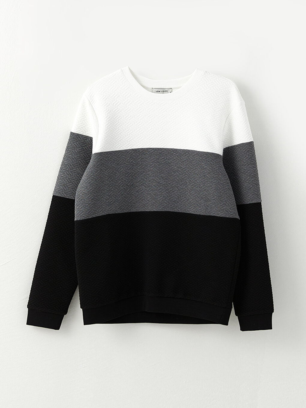 Crew Neck Long Sleeve Color Block Men's Sweatshirt