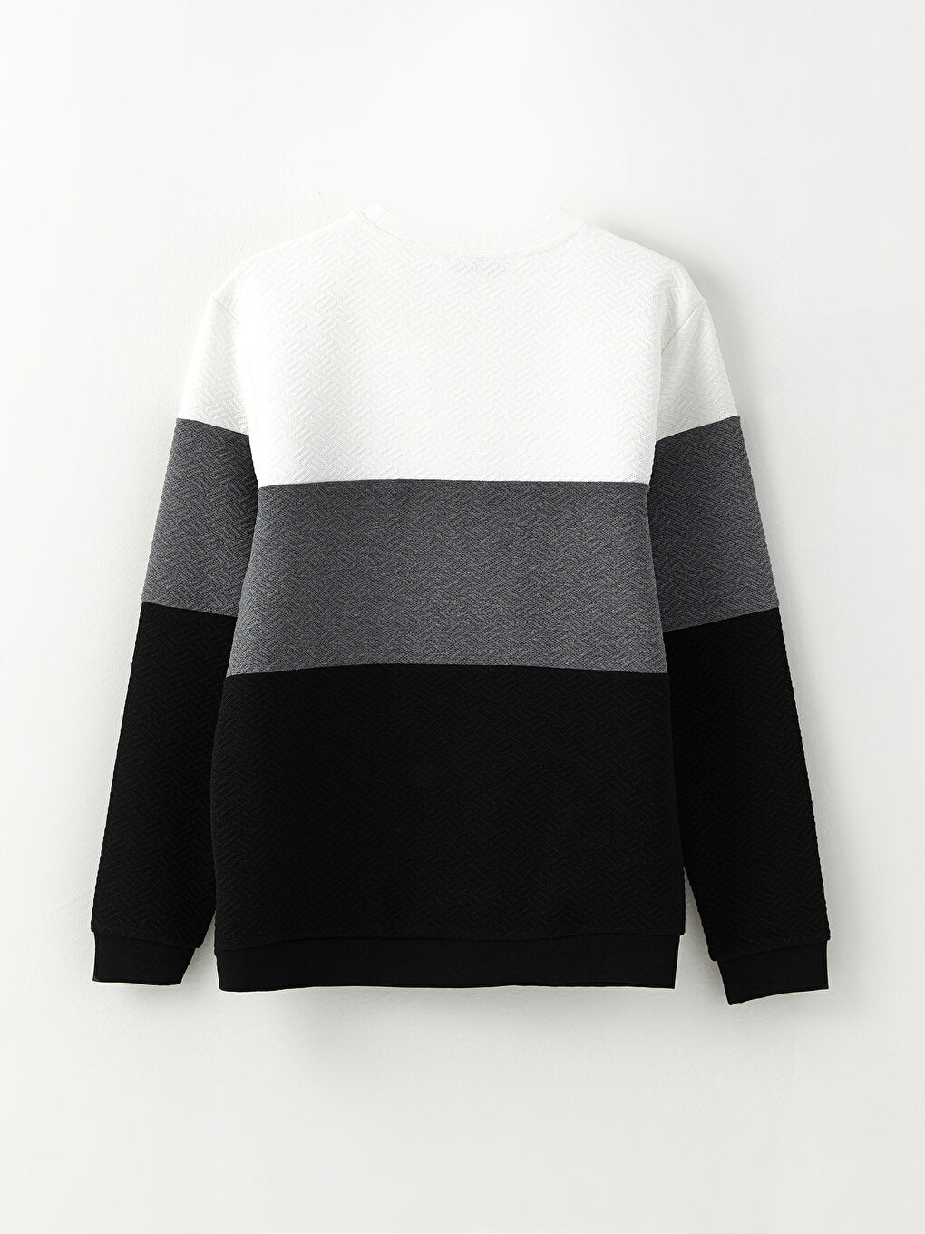 Crew Neck Long Sleeve Color Block Men's Sweatshirt