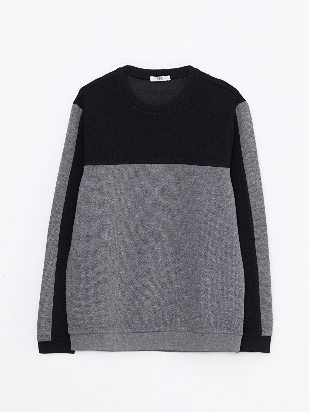 Crew Neck Long Sleeve Color Block Men's Sweatshirt