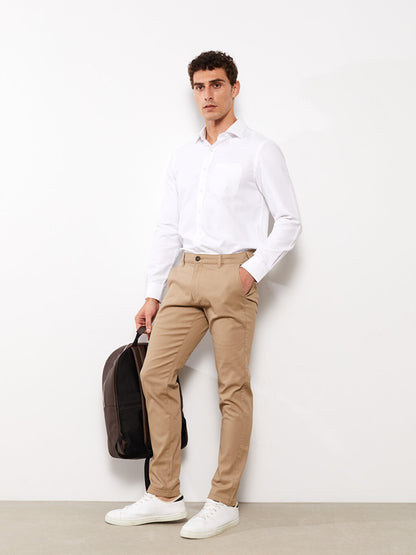 Extra Slim Fit Gabardine Men's Chino Trousers