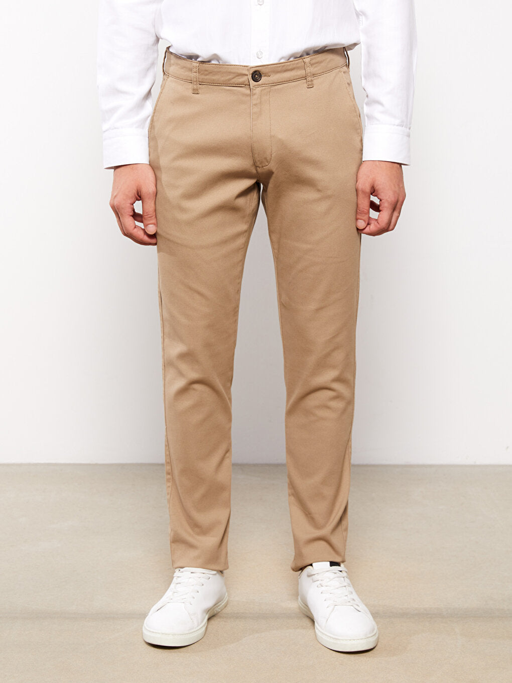 Extra Slim Fit Gabardine Men's Chino Trousers