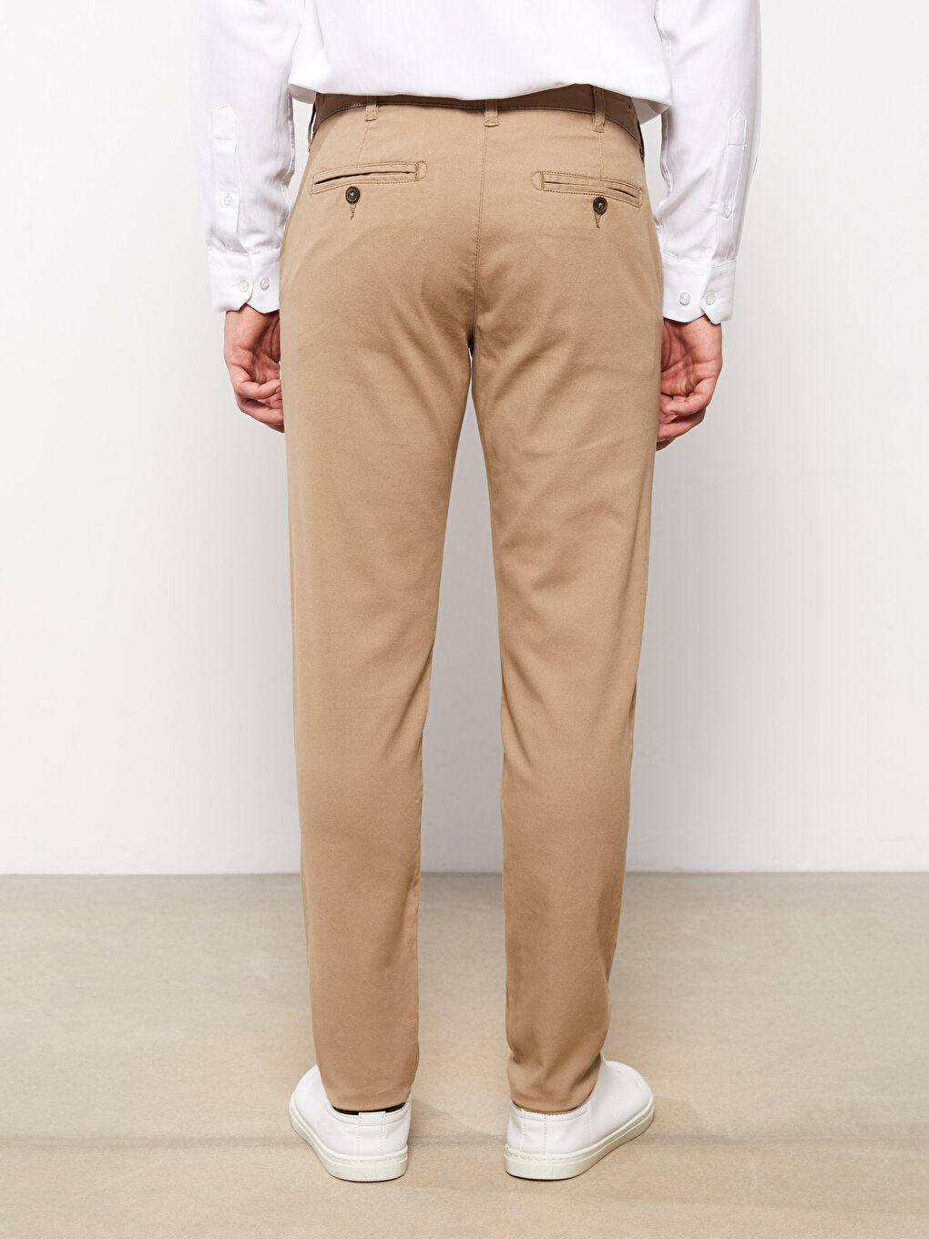 Extra Slim Fit Gabardine Men's Chino Trousers