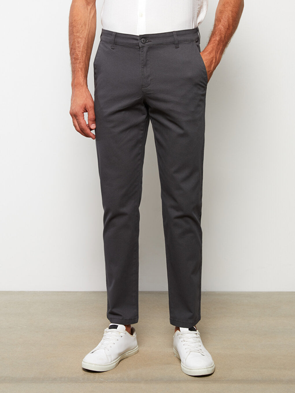 Slim Fit Gabardine Men's Chino Trousers