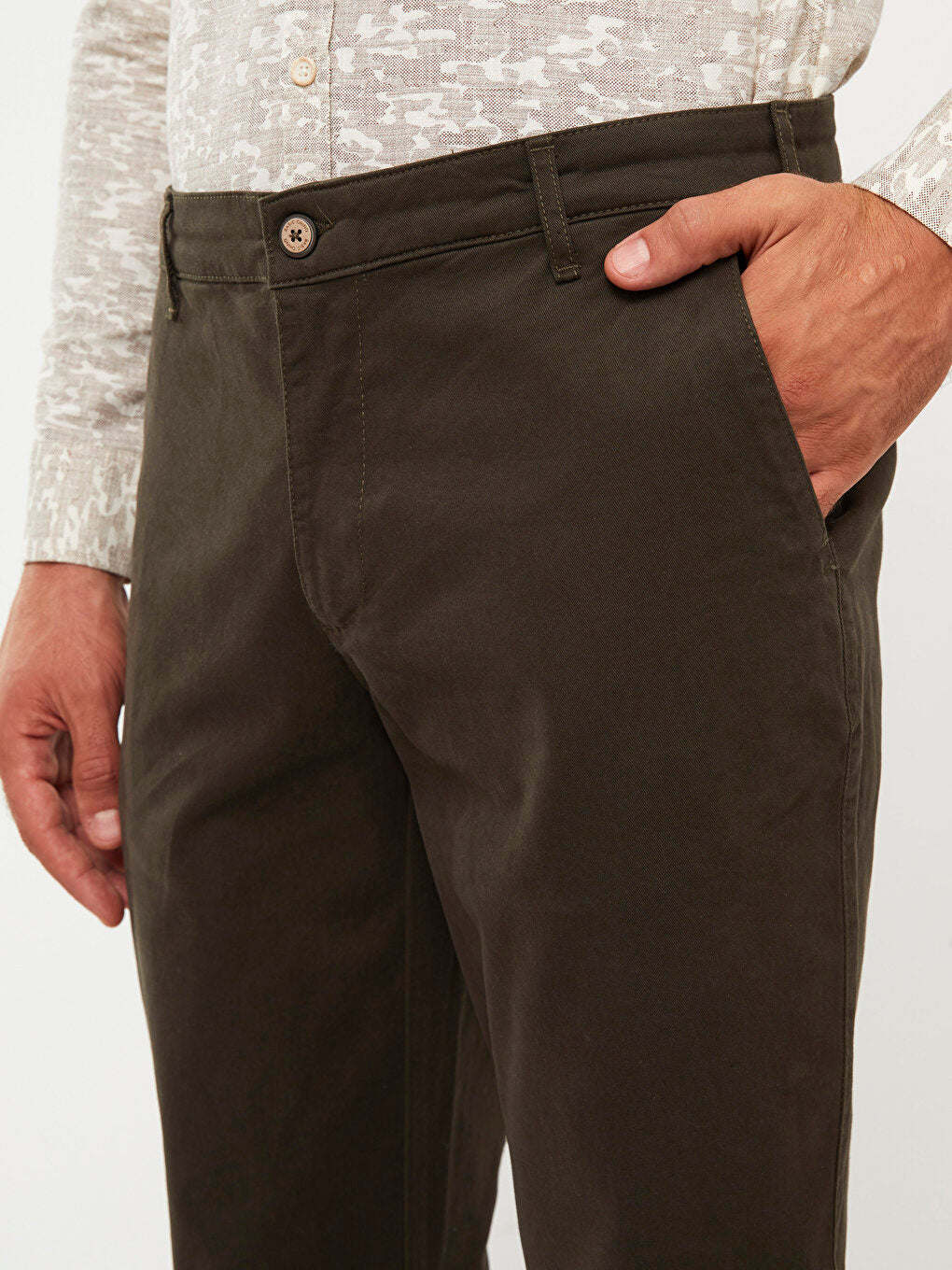 Slim Fit Gabardine Men's Chino Trousers