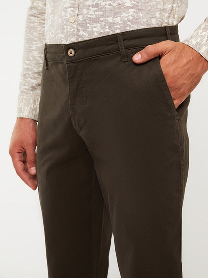 Slim Fit Gabardine Men's Chino Trousers