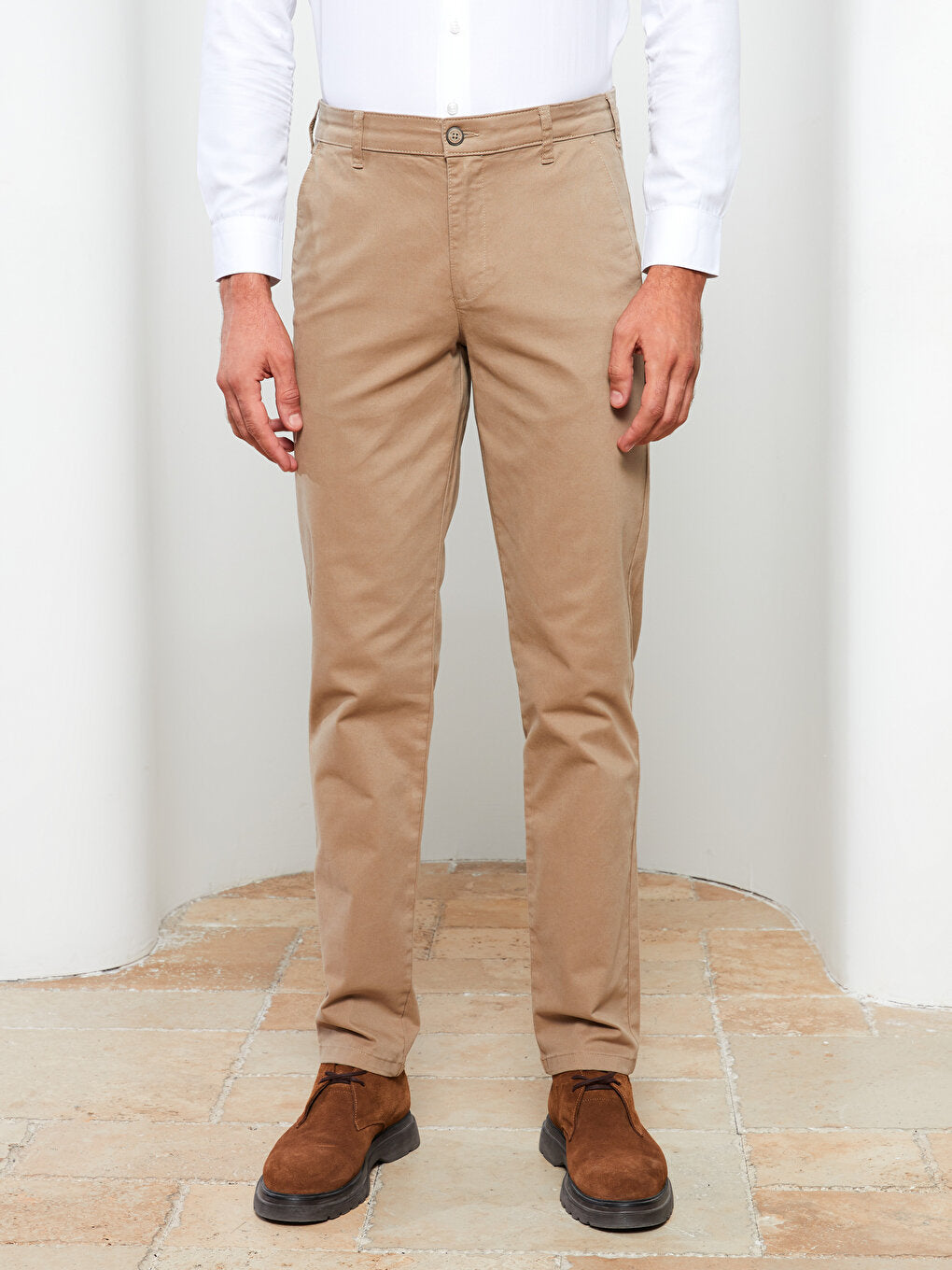 Slim Fit Gabardine Men's Chino Trousers