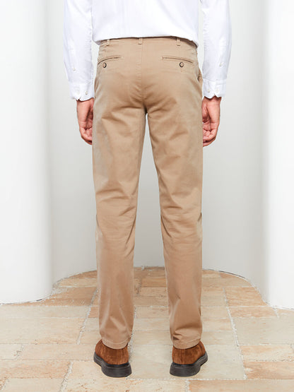 Slim Fit Gabardine Men's Chino Trousers