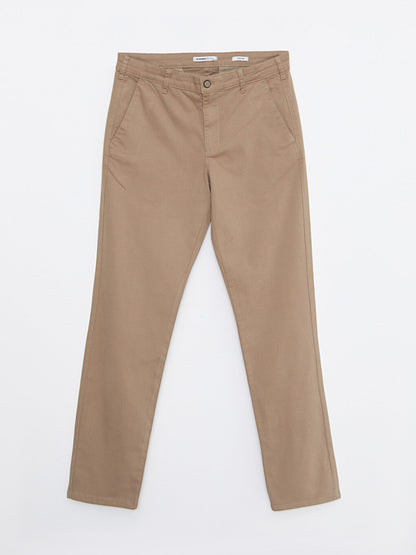 Slim Fit Gabardine Men's Chino Trousers