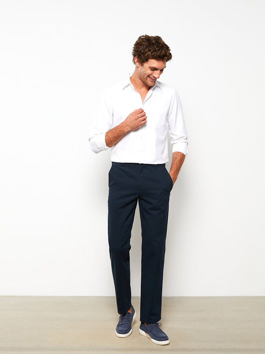 Wide Fit Gabardine Men's Chino Trousers