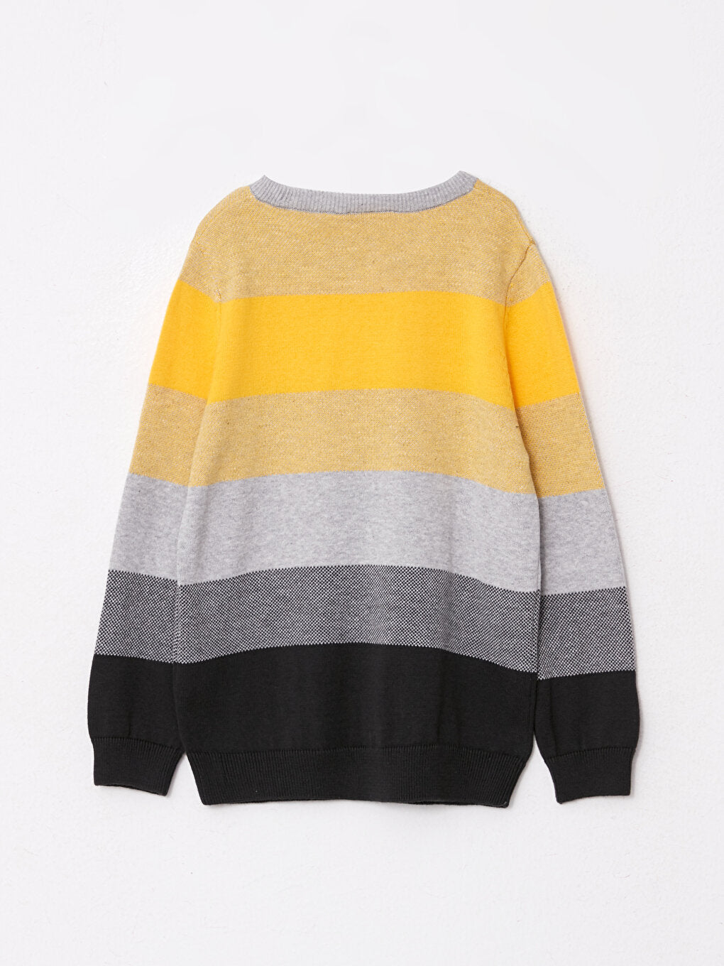 Crew Neck Striped Long Sleeve Boy's Knitwear Sweater