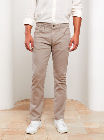 Slim Fit Gabardine Men's Chino Trousers