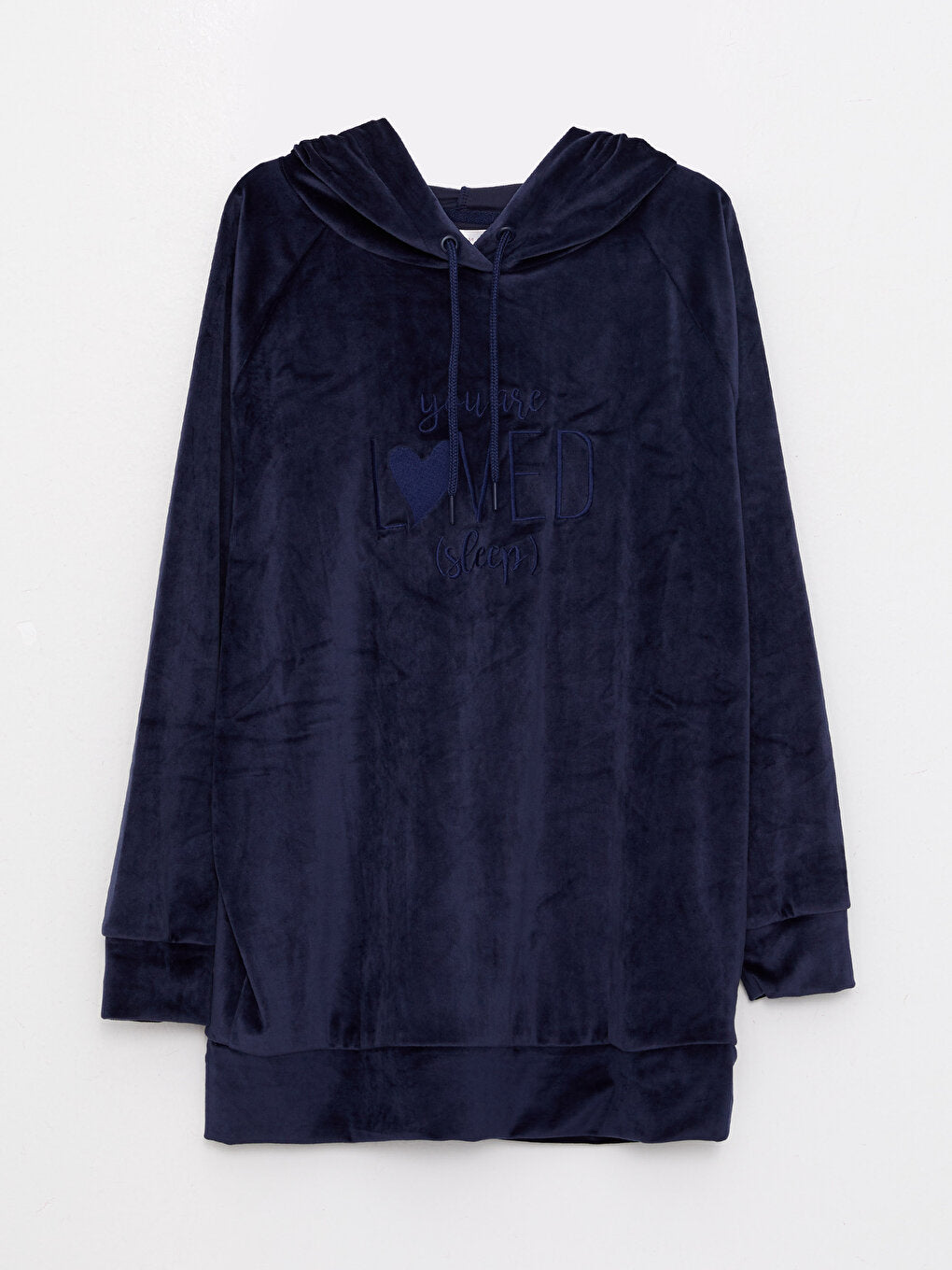 Hooded Printed Long Sleeve Velvet Women's Pajama Top