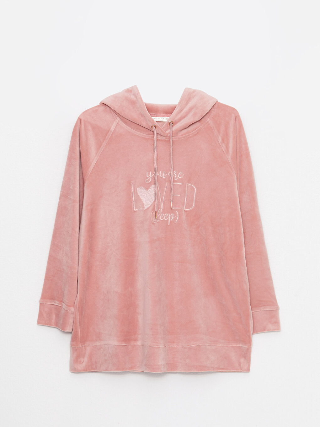 Hooded Printed Long Sleeve Velvet Women's Pajama Top