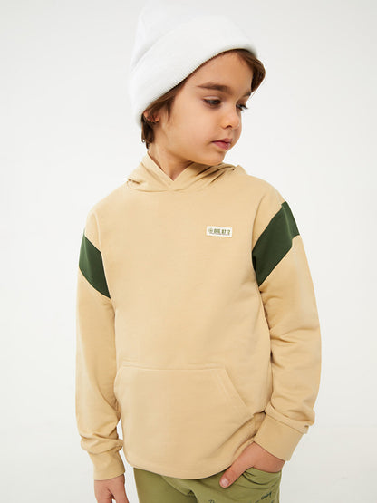 Hooded Printed Long Sleeve Boy's Sweatshirt