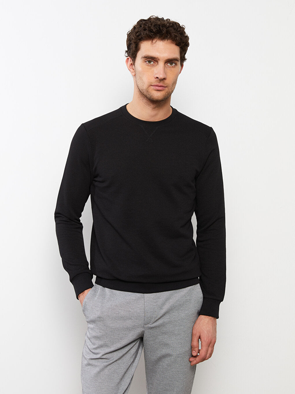 Crew Neck Long Sleeve Men's Sweatshirt