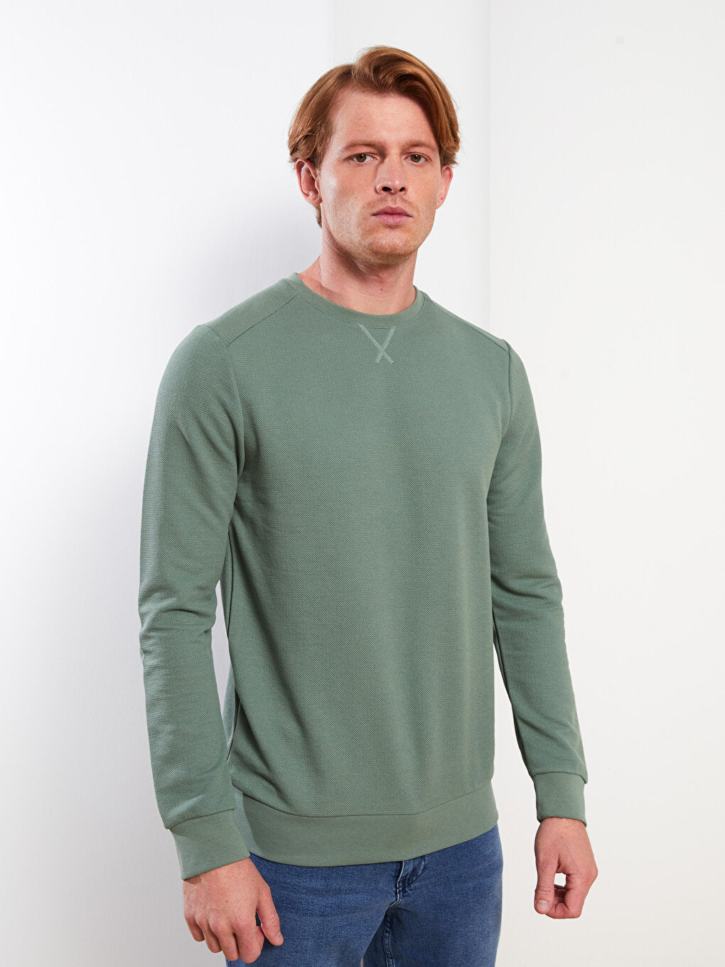 Crew Neck Long Sleeve Men's Sweatshirt