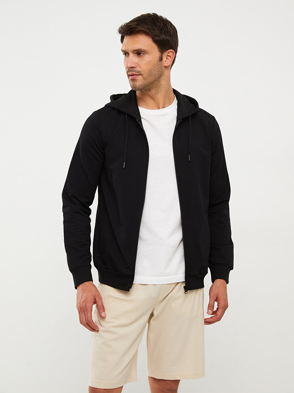 Comfortable Fit Hooded Men's Sports Cardigan