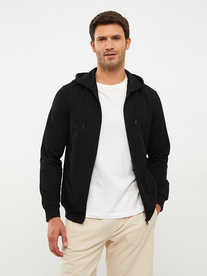 Comfortable Fit Hooded Men's Sports Cardigan