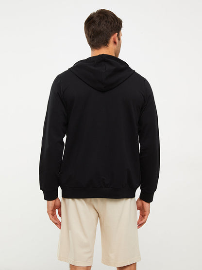 Comfortable Fit Hooded Men's Sports Cardigan