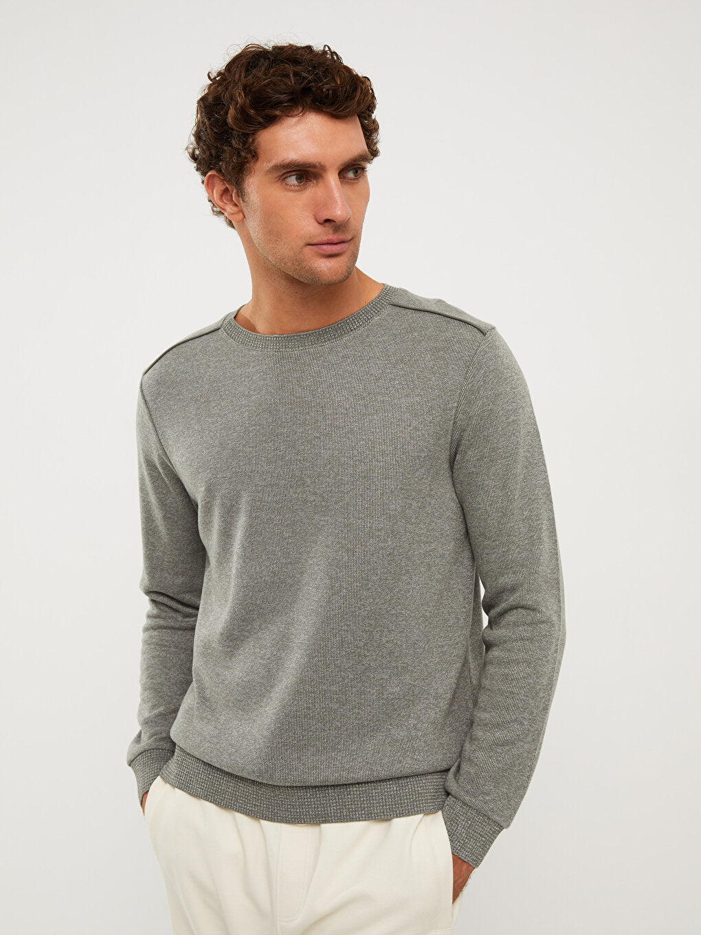 Crew Neck Long Sleeve Men's Sweatshirt