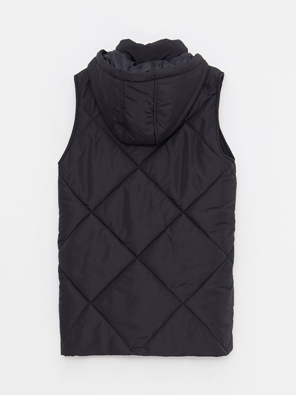 Hooded Quilted Patterned Women's Puffer Vest