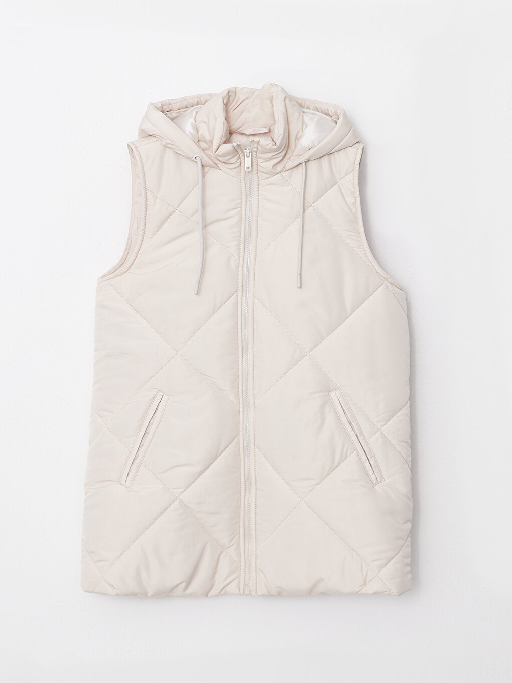 Hooded Quilted Patterned Women's Puffer Vest