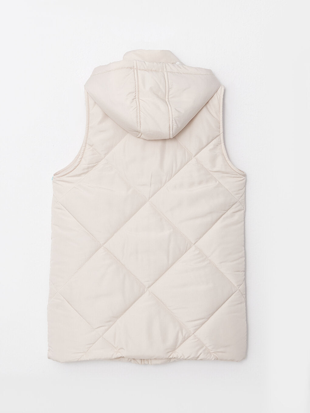 Hooded Quilted Patterned Women's Puffer Vest