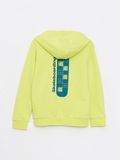 Hooded Printed Long Sleeve Boy's Sweatshirt