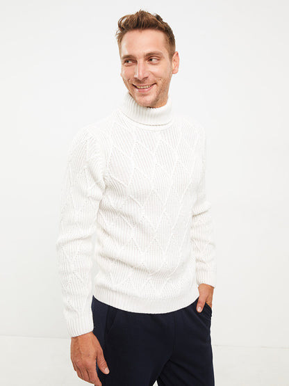 Turtleneck Long Sleeve Men's Knitwear Sweater