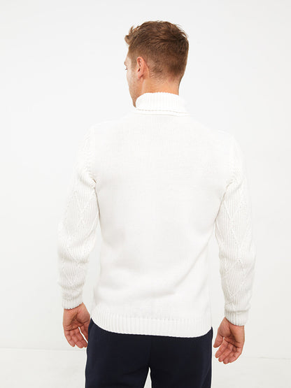 Turtleneck Long Sleeve Men's Knitwear Sweater